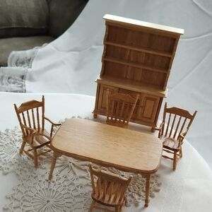 Wooden Dollhouse Dining Set